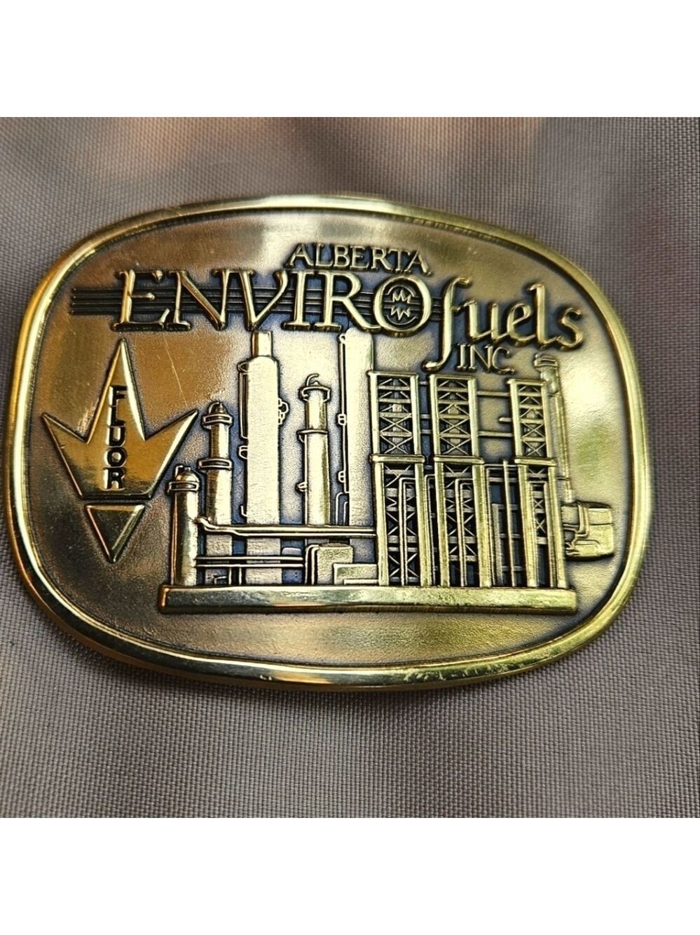 Vintage IMC Solid Brass Alberta Enviro Fuels Inc Belt Buckle
